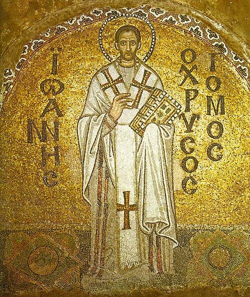 Johnchrysostom Bizantyjska mozaika św. Jana Chryzostoma w bazylice Hagia Sophia, koniec X wieku